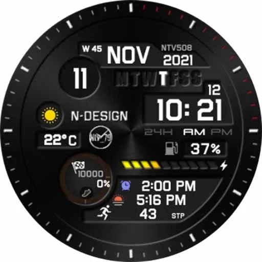 NTV508 - Hybrid W watch face screenshot 31