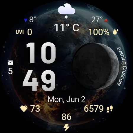 Moon & Weather watchface screenshot 13