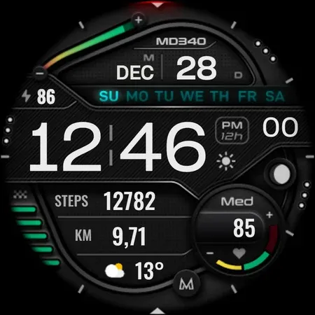 MD340 Digital watch face screenshot 11