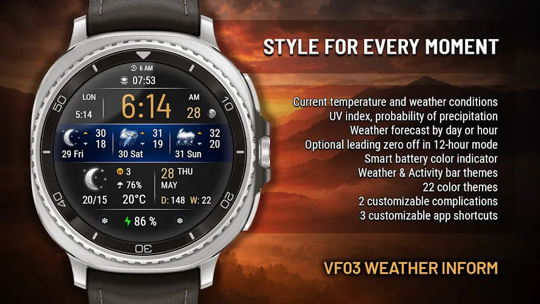 VF03 Weather Inform Watch Face screenshot 1