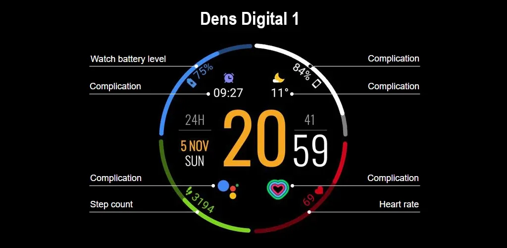 Dens Digital 1 Watch Face screenshot 7