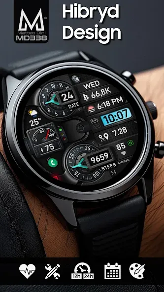 MD338 Hybrid watch face screenshot 2