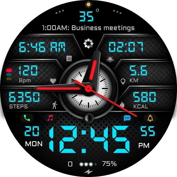 A450 Modern Watch Face Wear OS screenshot 30