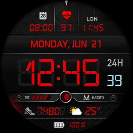 MD111 Digital watch face screenshot 25