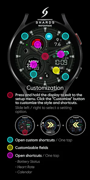 SH087 Watch Face, WearOS watch screenshot 6