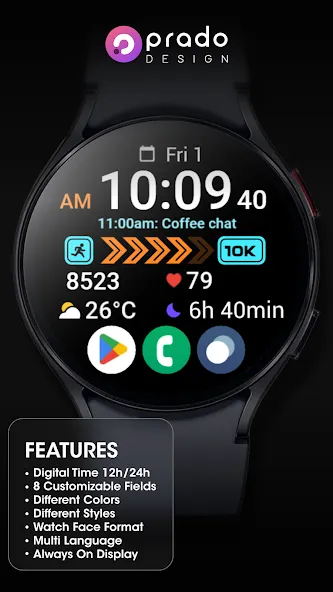 PRADO 75 Digital Watch Face screenshot 3