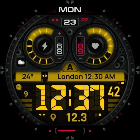 SH054 Watch Face, WearOS watch screenshot 11