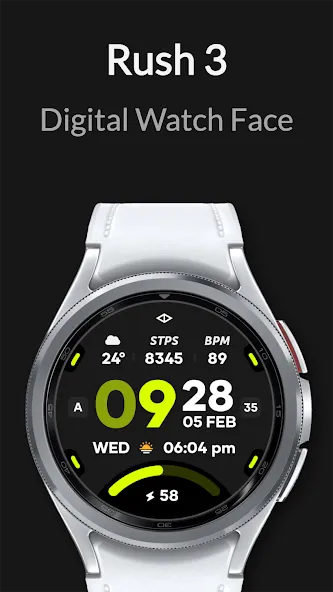 Rush 3: Digital Watch Face screenshot 4