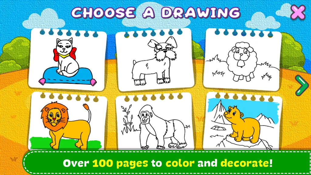 ぬりえと学習 - 動物 - 子供向けのゲーム screenshot 2