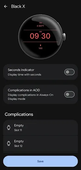 Black X Watch Face screenshot 5