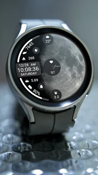 ZKin Watch Face Obsidian Moon screenshot 6