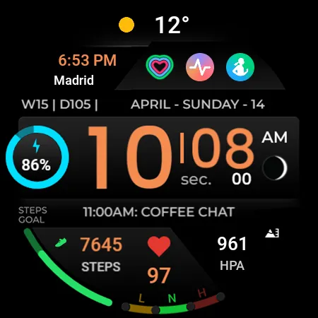TVV Sport Digital Watch Face screenshot 13