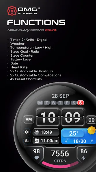 OMG 38 - Digital Watch Face screenshot 2