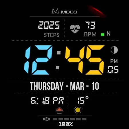MD89 Minimal Digital watchface screenshot 30