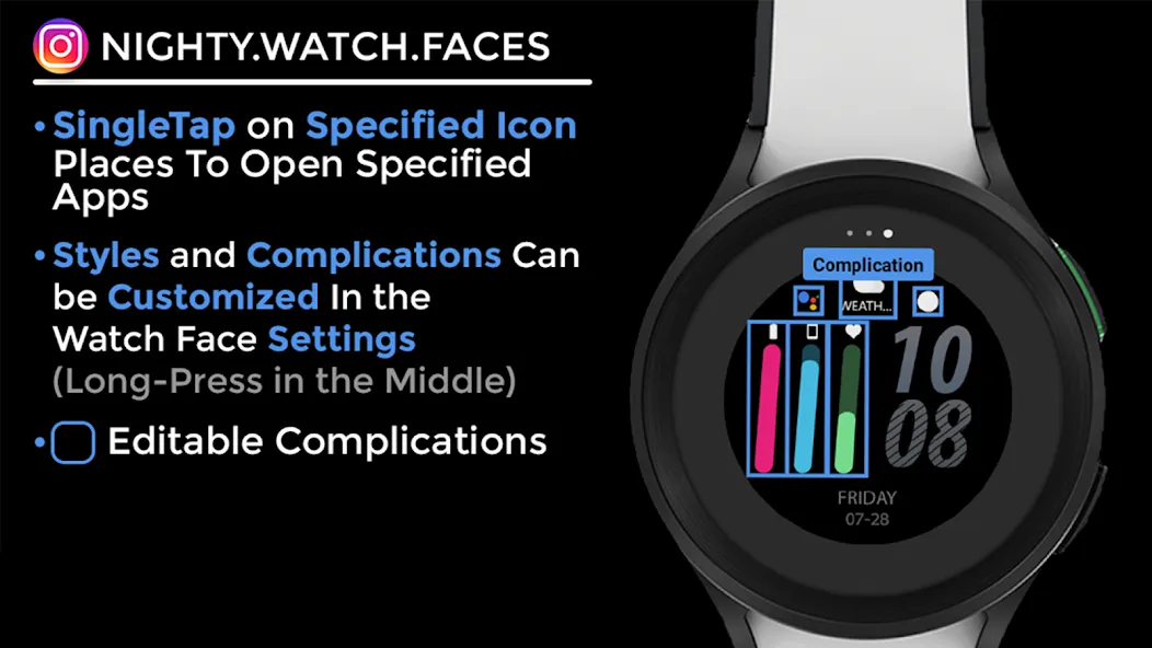 Night cut - watch face screenshot 13
