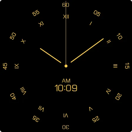 Key095 Analog Gold Watch Face screenshot 28