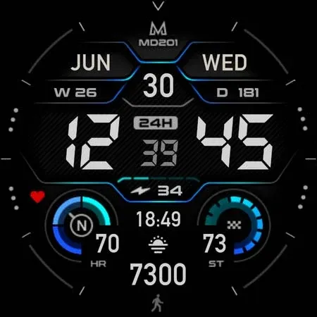 MD201 Digital watch face screenshot 9