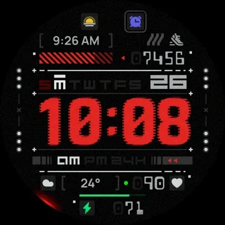 SH077 Watch Face, WearOS watch screenshot 14