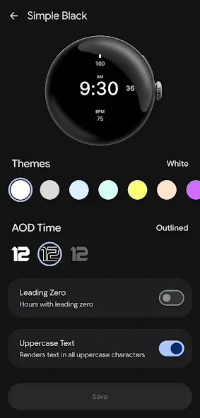 Simple Black Watch Face screenshot 4