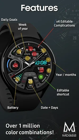 MD322 Analog watch face screenshot 4