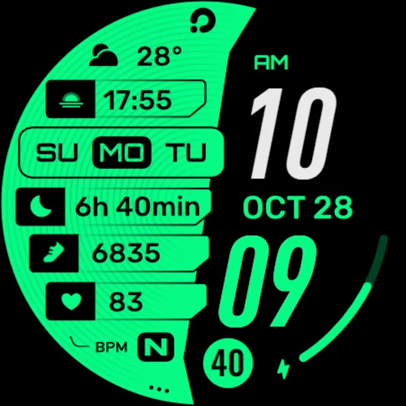 PRADO 39 Digital Watch Face screenshot 12