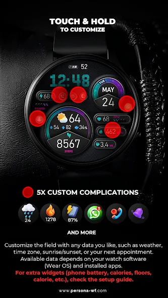 PER15 Sport Digital Watch Face screenshot 4