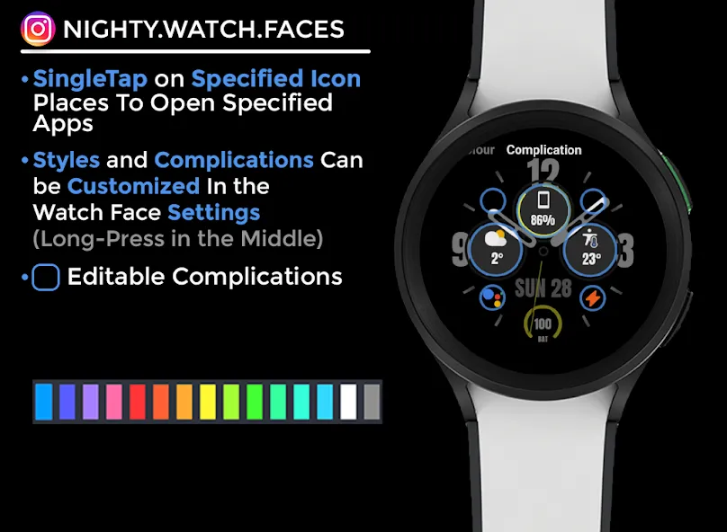 Nighty Analog 19 - watch face screenshot 6