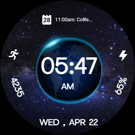 3D Earth Parallax Watch Face screenshot 18