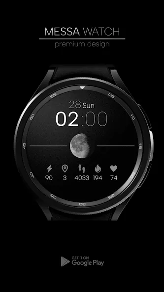 Minimal Watch Face Moon Phase screenshot 3