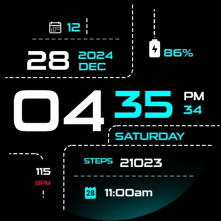 Dotline - Dark Watch Face screenshot 21