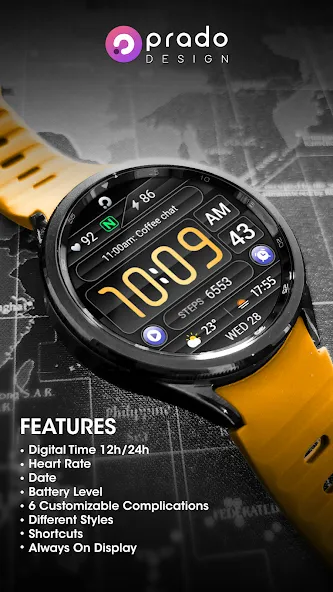 PRADO 61 Digital Watch Face screenshot 2