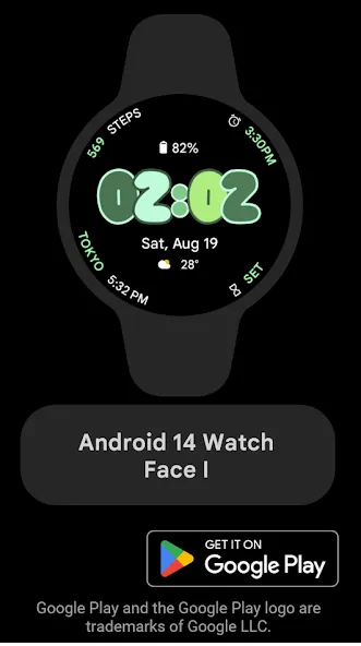 Android 14 Watch Face I screenshot 1