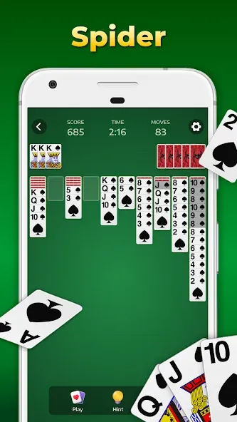 Spider Solitaire Jogo Clássico screenshot 1