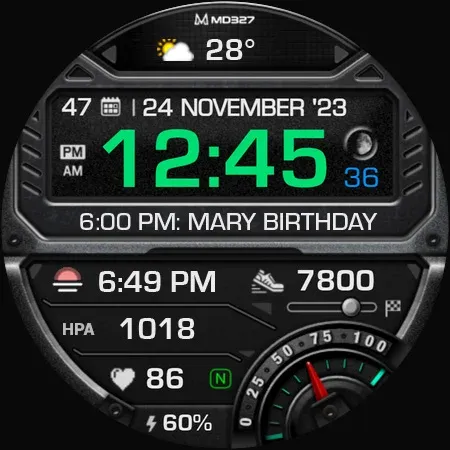 MD327 Digital Watch Face screenshot 10