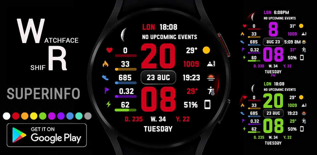 SuperInfo Watch Face Wear OS screenshot 1