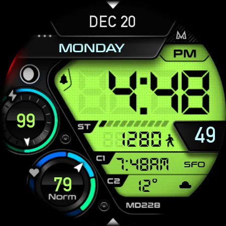 MD228 Digital watch face screenshot 12