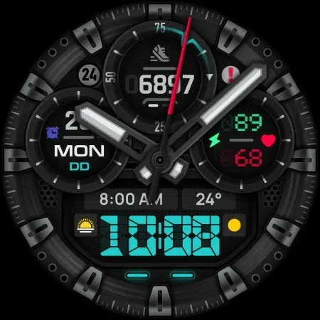 SH104 Watch Face, WearOS watch screenshot 15