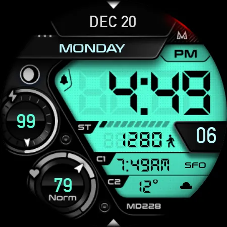 MD228 Digital watch face screenshot 13