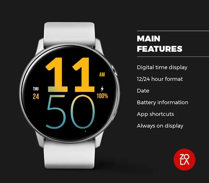 Yellow Large Watch Face screenshot 2