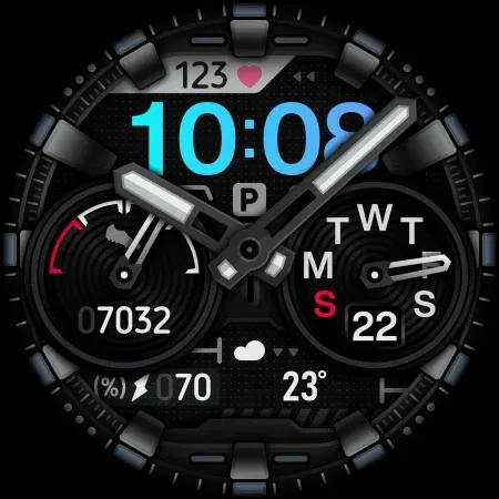 SH042 Watch Face, WearOS watch screenshot 10