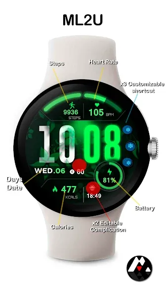 ML2U 174 Watch Face screenshot 2