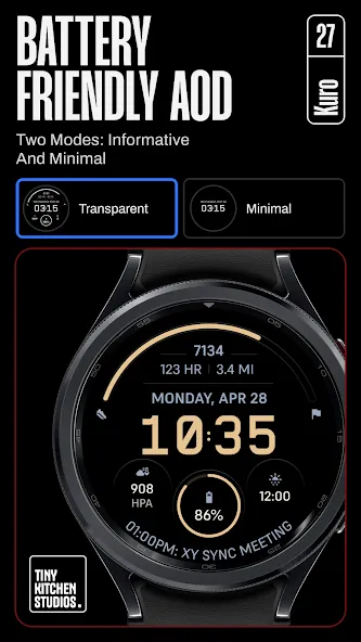 TKS 27 Kuro Watch Face screenshot 4