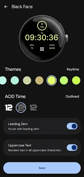 Black Face Watch Face screenshot 4