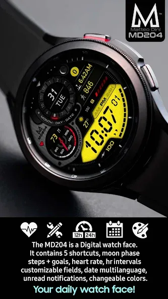 MD204 - Digital watch face screenshot 2
