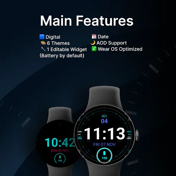 Digital Neon Watch Face screenshot 2