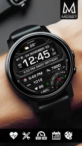 MD327 Digital Watch Face screenshot 1