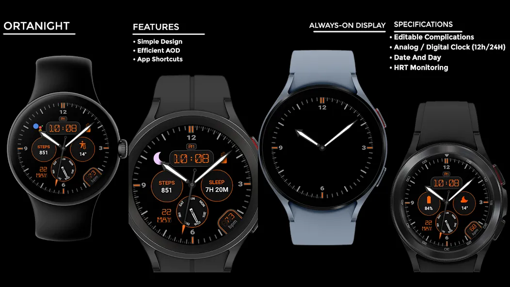 Ortanight - watch face screenshot 15
