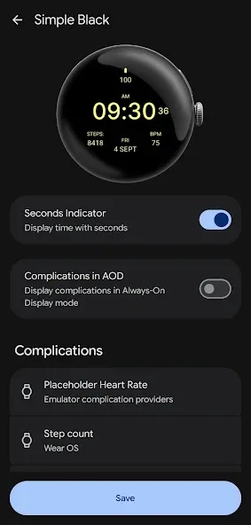 Simple Black Watch Face screenshot 5