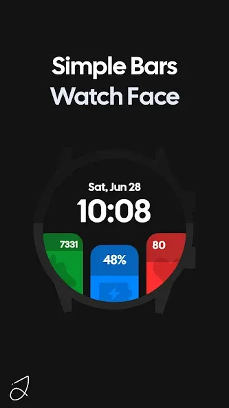 Simple Bars Watch Face screenshot 1