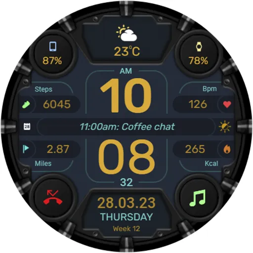 WFP 332 Futuristic watch face screenshot 46